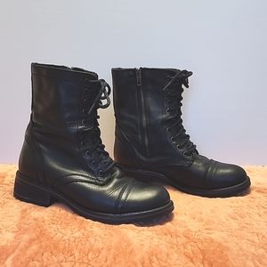 9W Leather Steve Madden Troopa 2.0 Combat Moto Boots EUC
